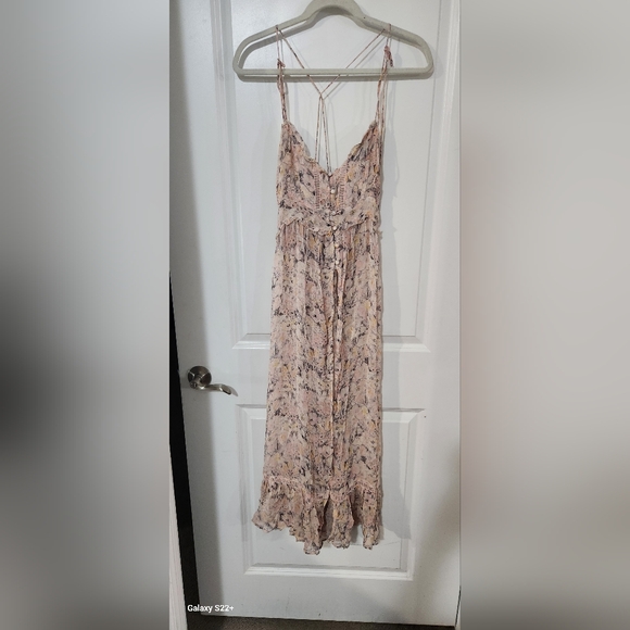 Anthropologie Asymmetrical Floral Dress in Pink and Cream - Picture 8 of 11